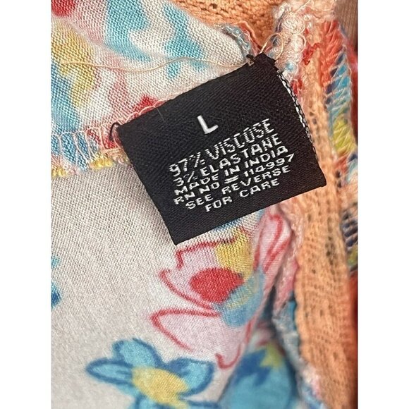 Tolani Floral Blouse Embroidered Boho Sz Large Boho Cottagecore Artsy - Picture 6 of 6